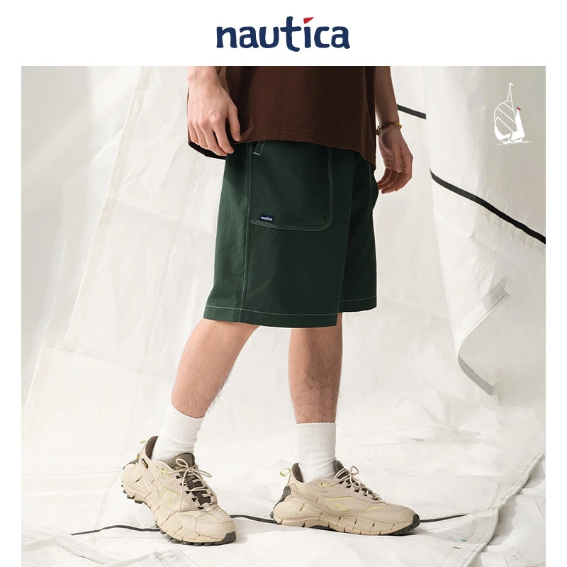【官方正品】nautica白帆 日系中性潮酷压线设计梭织短裤BW5236