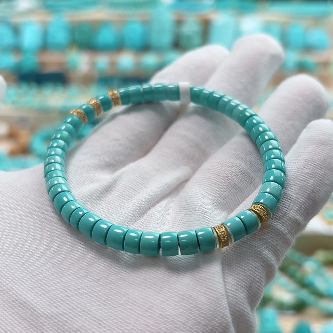 绿松石18K金镶嵌珠宝奇石