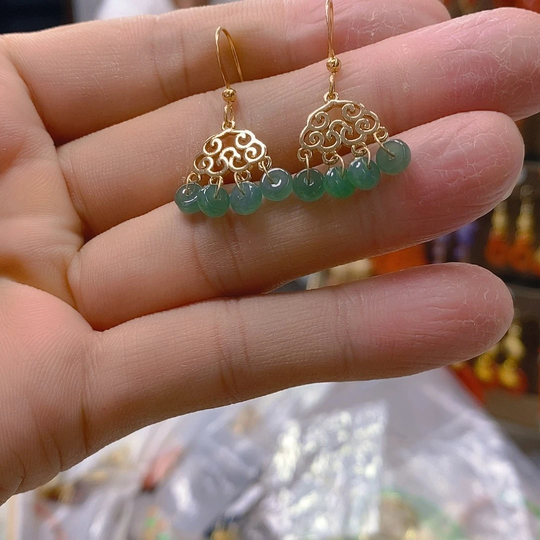 翡翠合金耳饰翡翠