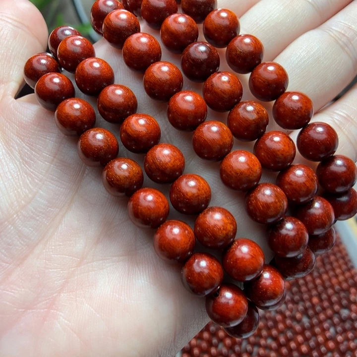 小叶紫檀手串/手链鸡血红泥料8mm108颗
