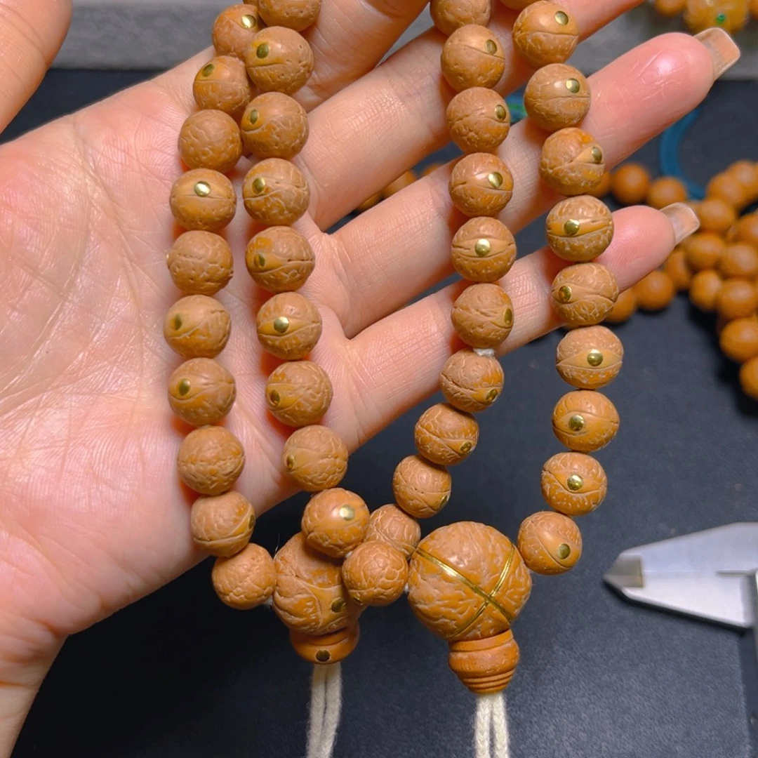 凤眼菩提吊坠10.5mm精品铜钉手串