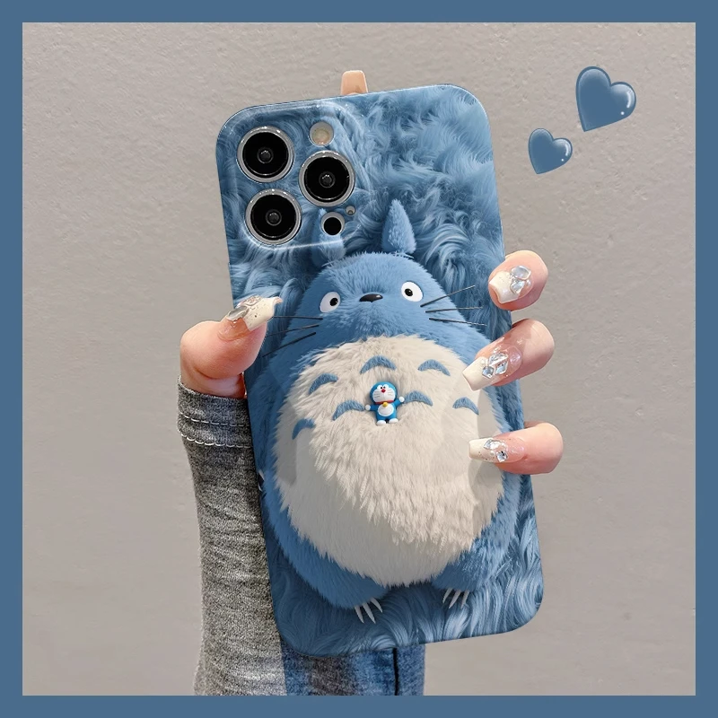 创意龙猫哆啦适用苹果16手机壳华为卡通vivo小米15可爱oppo菲林壳
