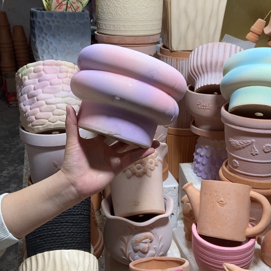 17×12炫彩甜甜圈 粗陶1个