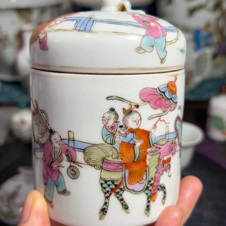 紫砂茶叶罐老*粉彩2222222222222