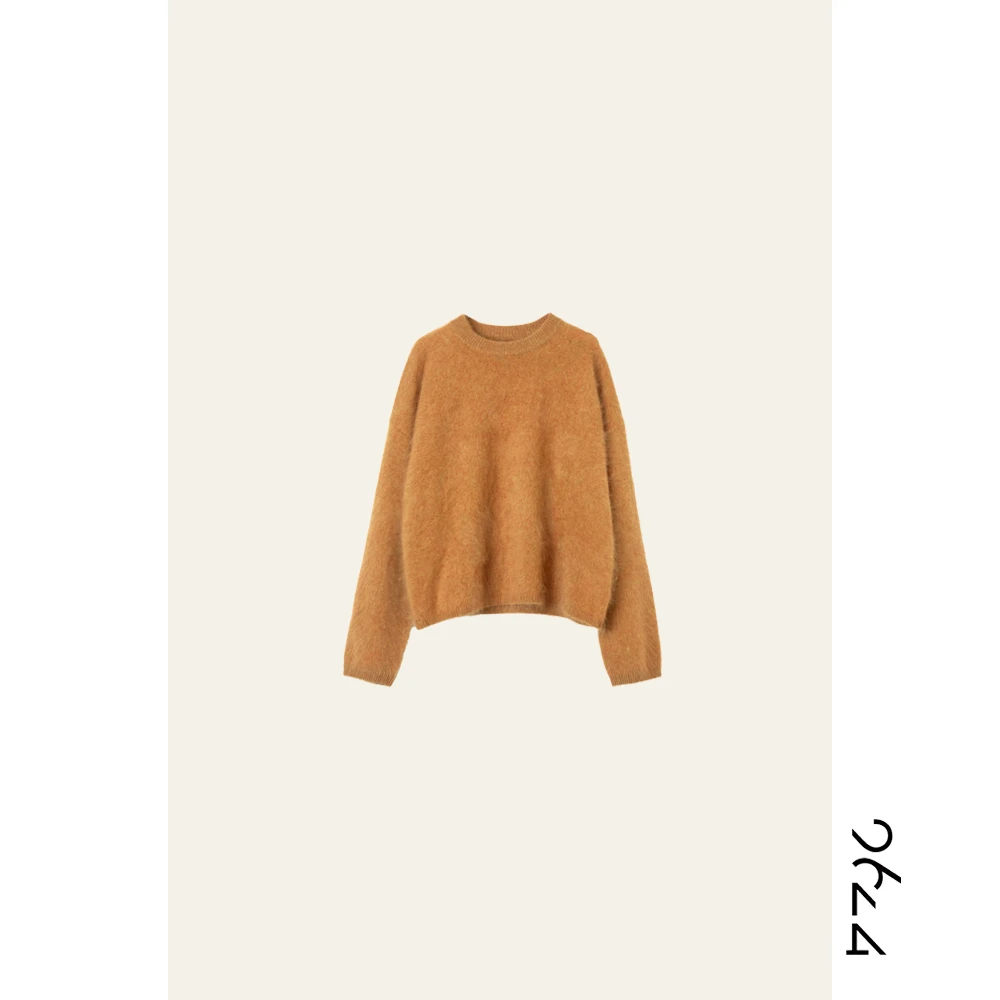 【芬达】10羊绒+羊毛毛流感拉毛女士基础休闲羊毛54L2618