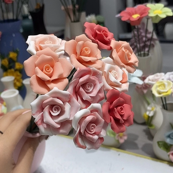 陶瓷纯手工捏花设计