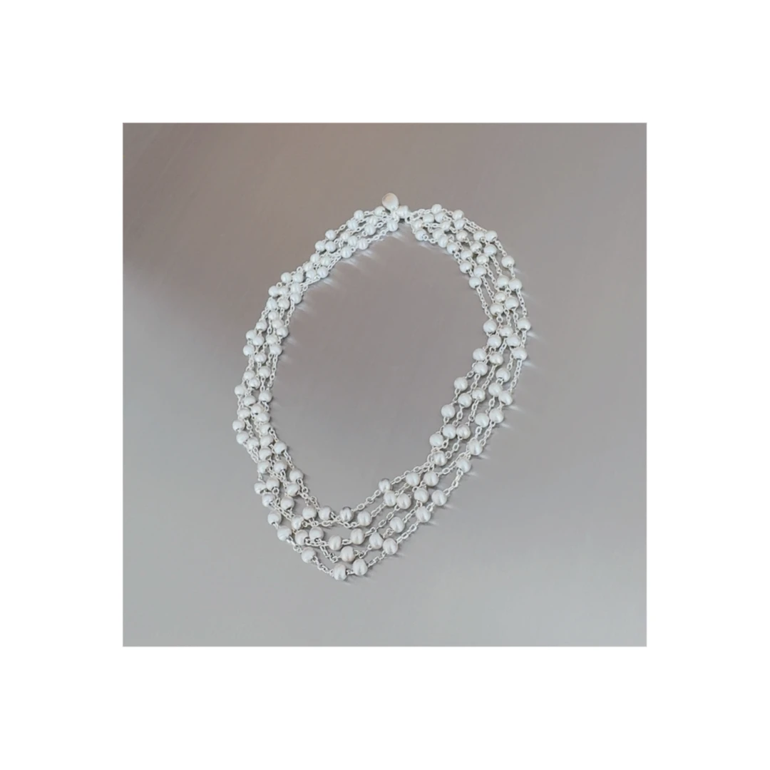 坠链均925银  时尚百搭设计感925银小米珠星球多层次星尘项链