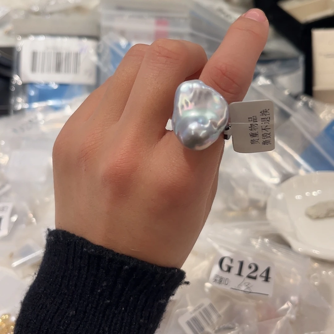 淡水珍珠耳饰合金