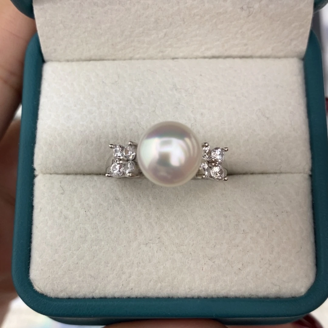 定制海水珍珠未镶嵌裸珠澳白9-10mm（不含配件）