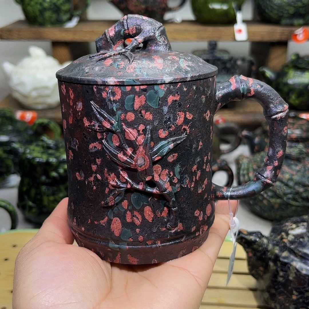 梅花石安山玉办公杯微瑕330cc