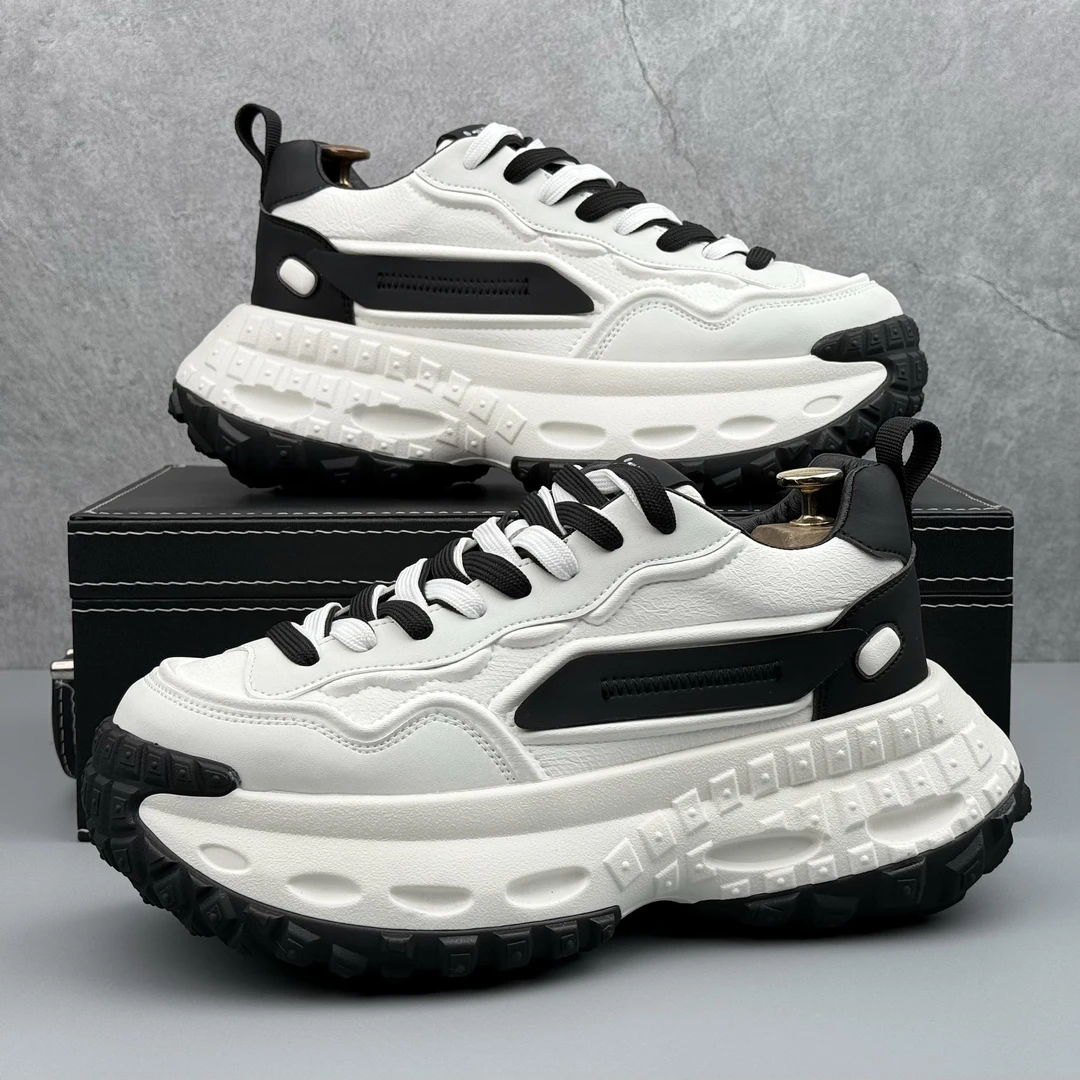 厚底潮流男鞋轮胎底老爹鞋2025秋冬新款增高鞋子防滑厚底高帮男鞋