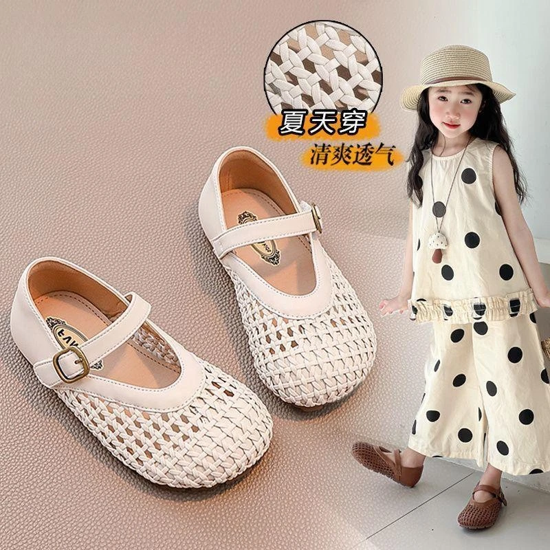 ABC女童鞋子儿童公主包头凉鞋2025夏季新款女宝软底时尚沙滩鞋潮