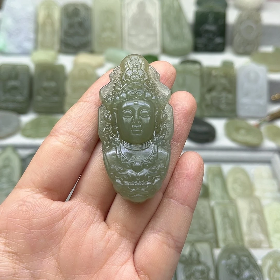 和田玉颈饰未镶嵌观音首