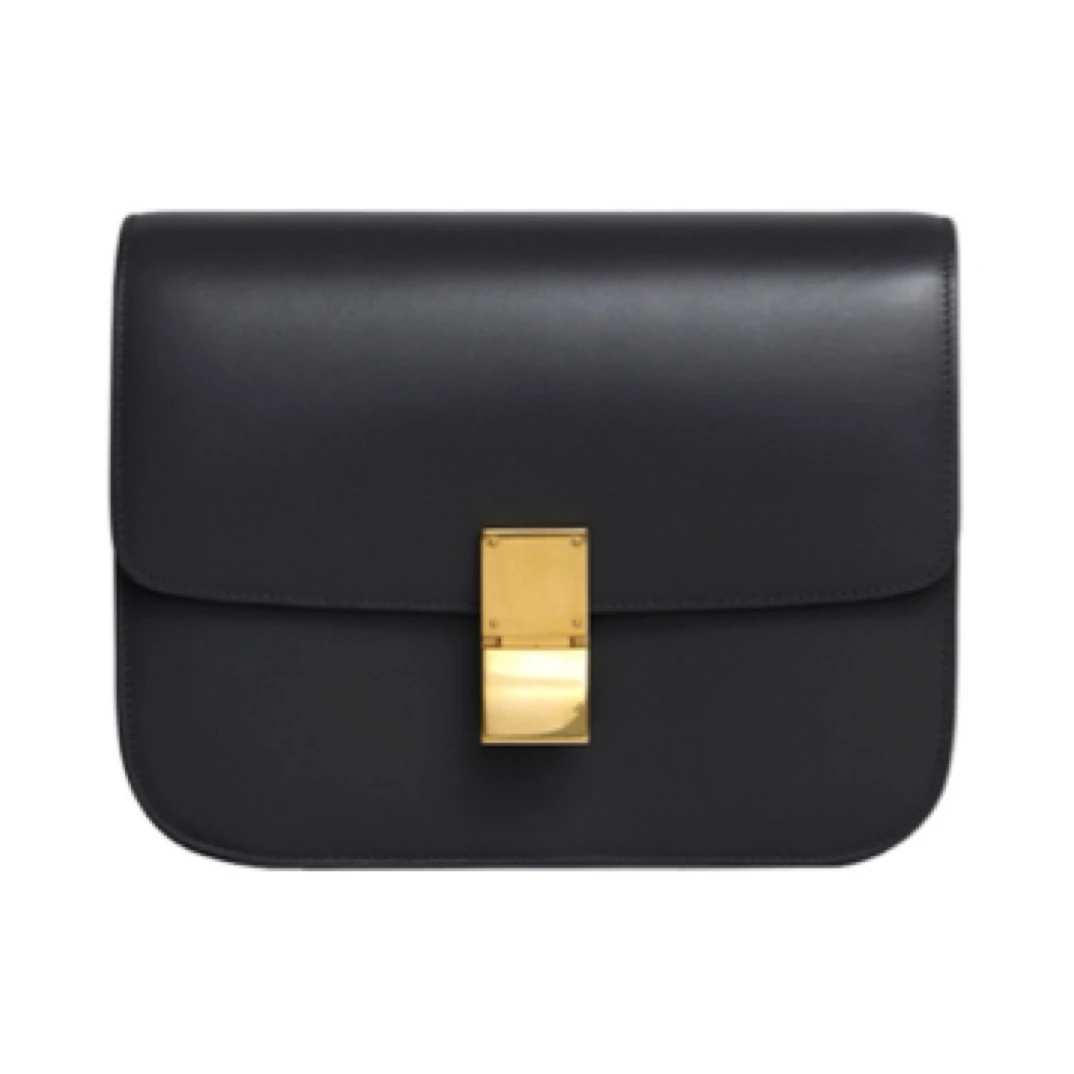 95新 Celine/思琳 豆腐包 黑金 box中号/2378