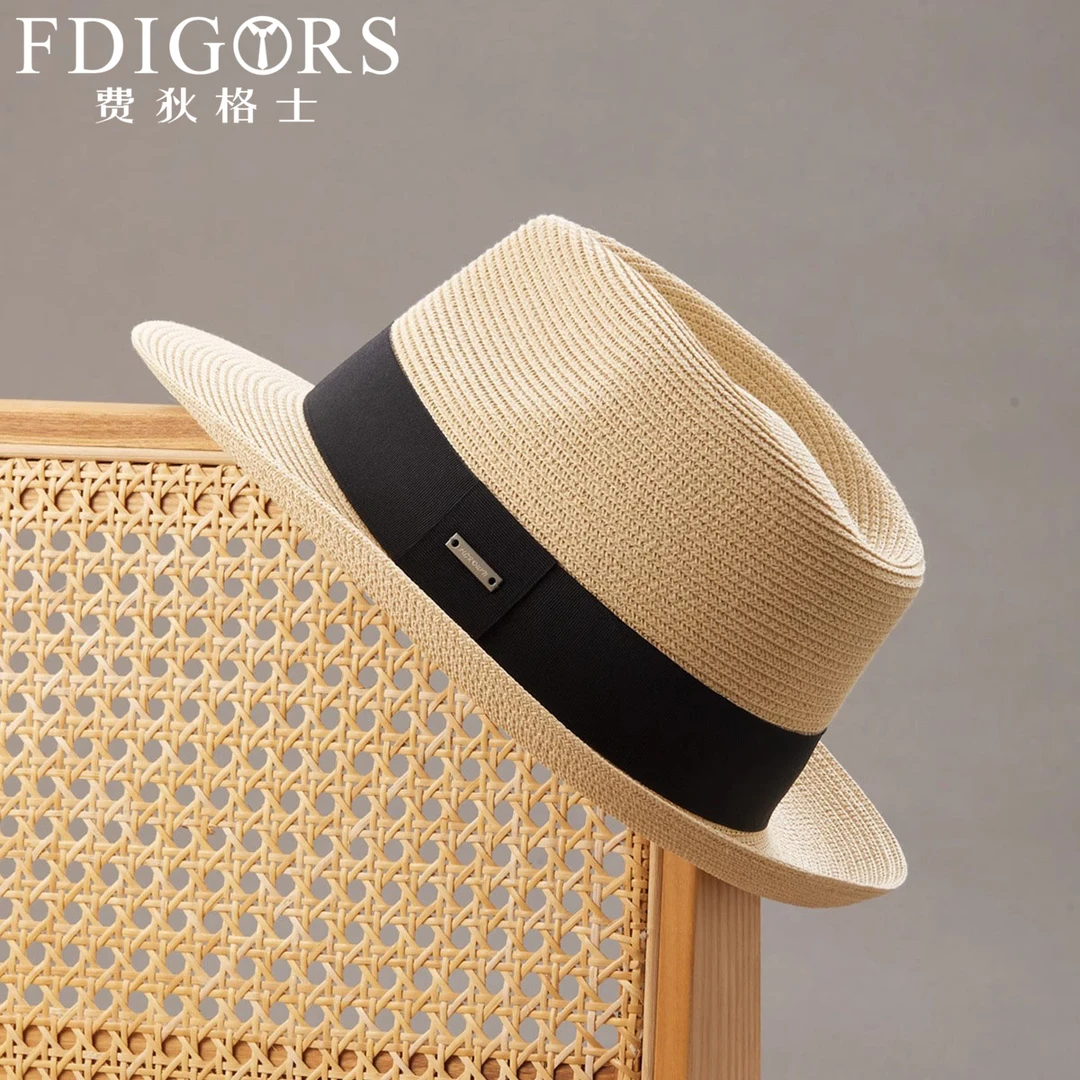 FDIGORS草帽男款夏季大头围遮阳防晒巴拿马草帽宽沿礼帽爵士帽