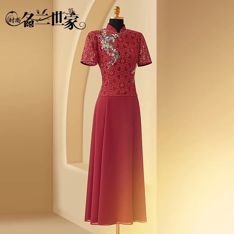 『龙凤呈祥』时尚名兰世家婚宴结婚妈妈装喜妈妈礼服2025新款爆款