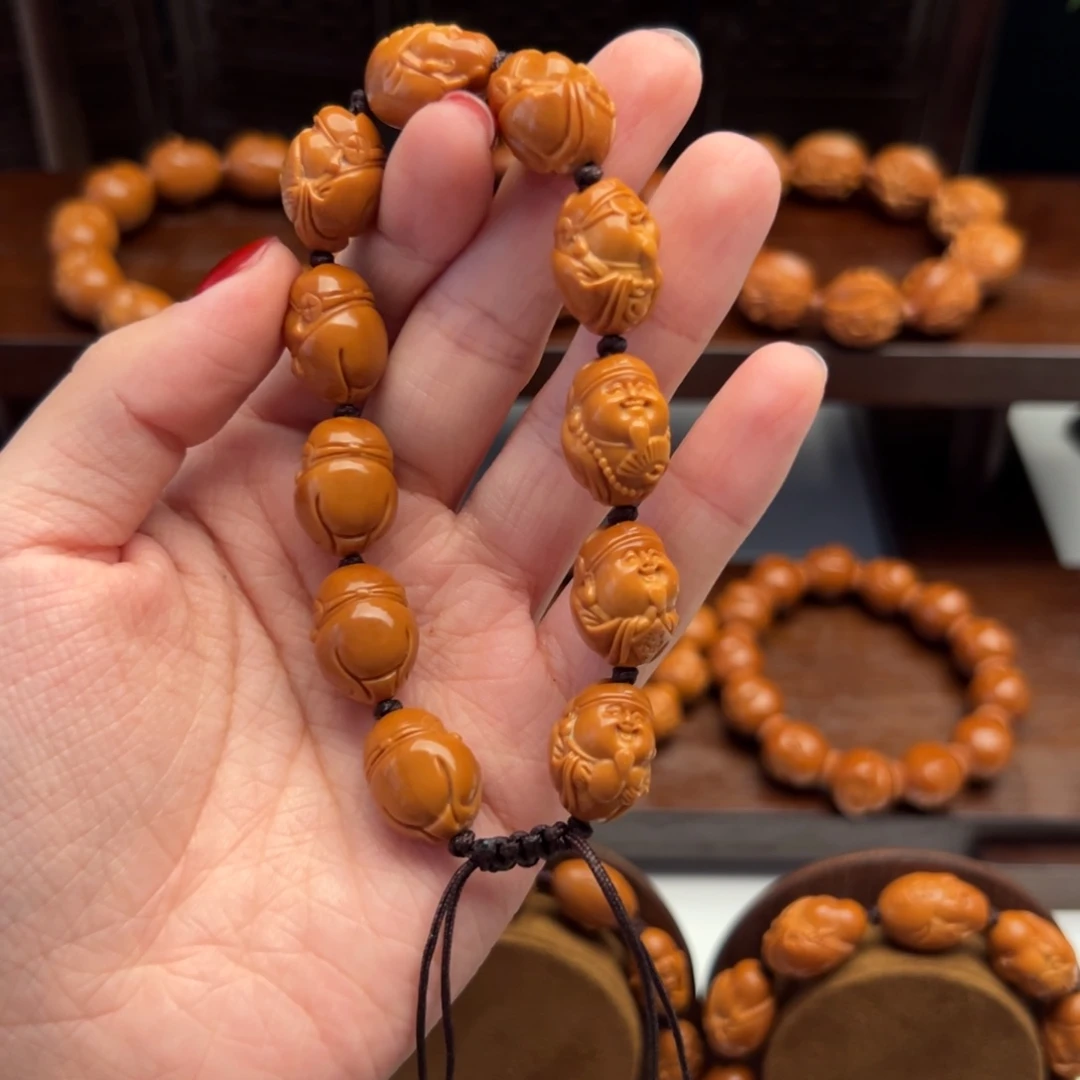 渔***记橄榄核手串/手链财神1.4