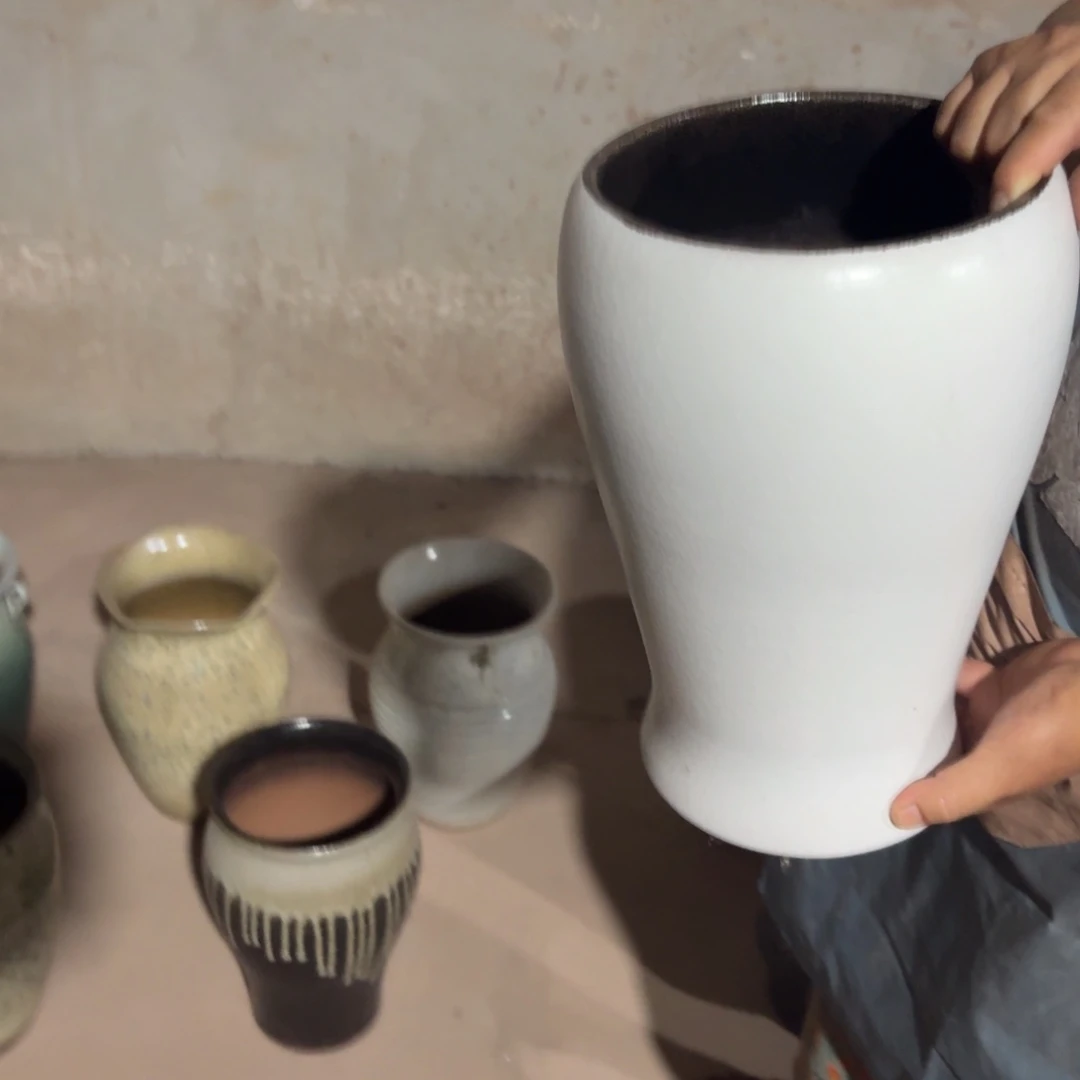 紫砂花盆口18高31一个