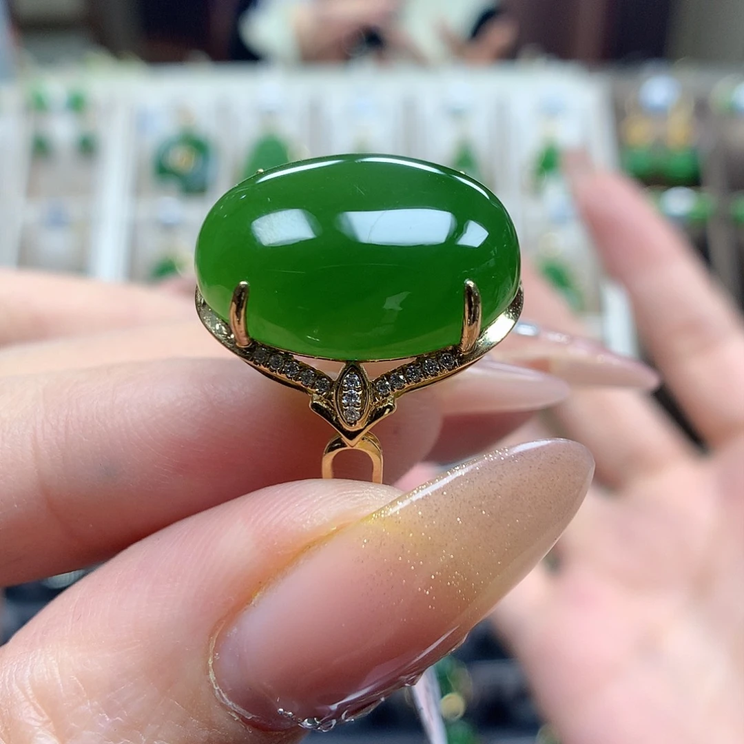 和田玉颈饰18K金镶嵌1318