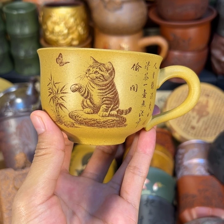 茶杯紫砂宜兴紫砂杯子