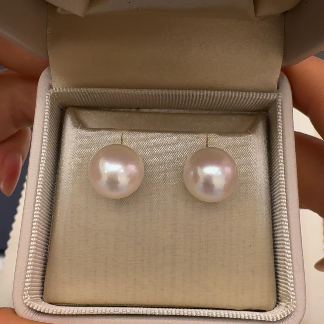 淡水珍珠耳饰银S925镶嵌
