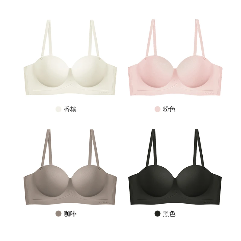 茵可可 漫画文胸7AK菌无肩带无痕聚拢胶原蛋c