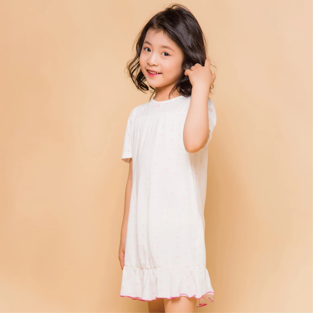 皮尔卡丹 女童家居印花睡裙休闲时尚夏季KD140033