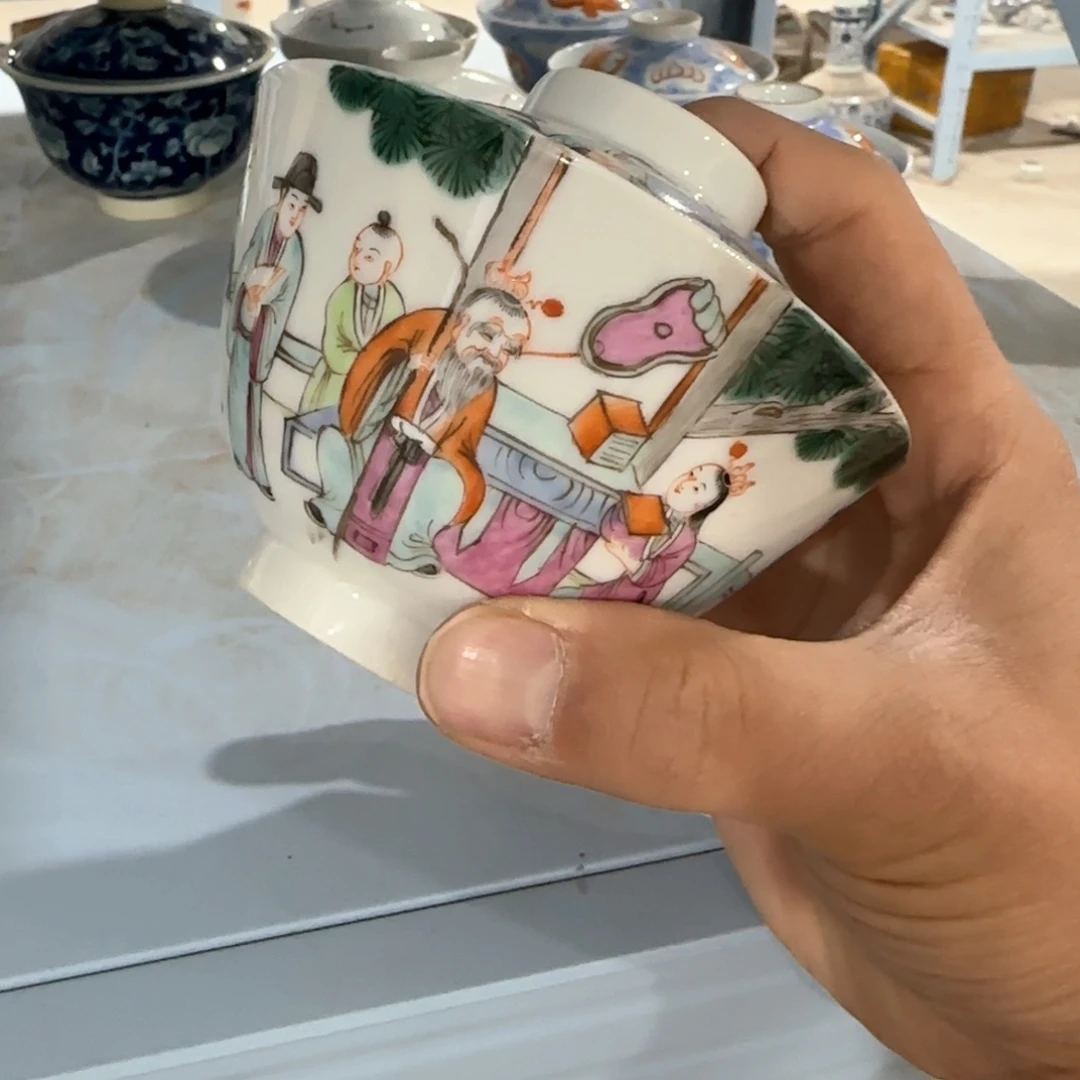 瓷片摆件手绘瓷器处理了