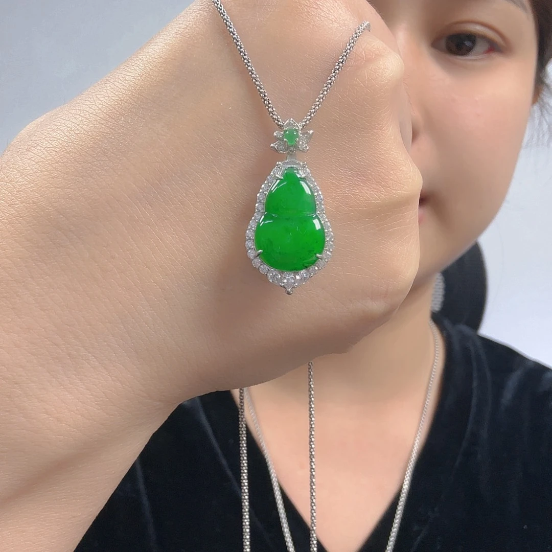 翡翠银S925镶嵌吊坠(不含链)