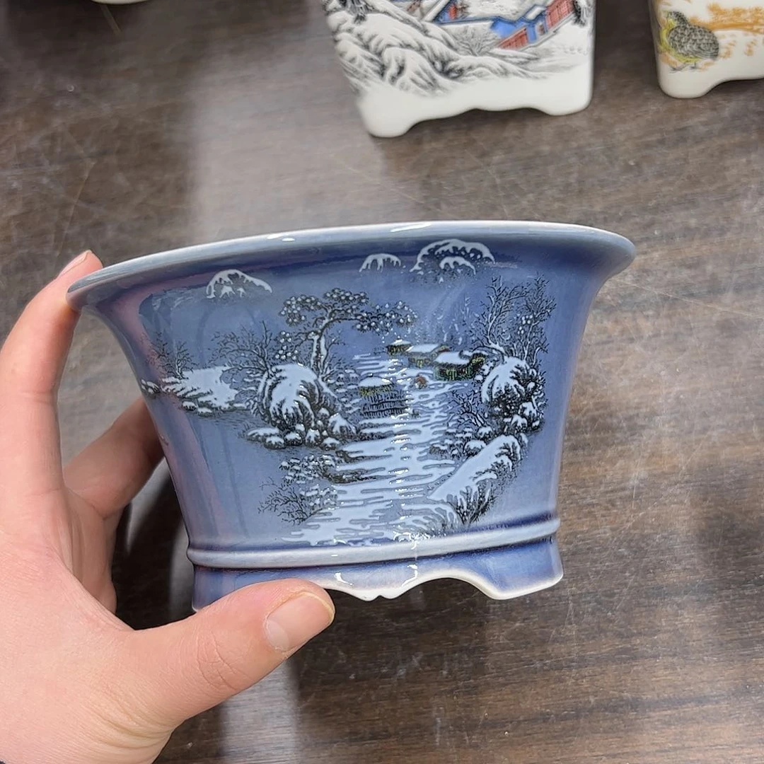 紫砂花盆185号微瑕15/8cm