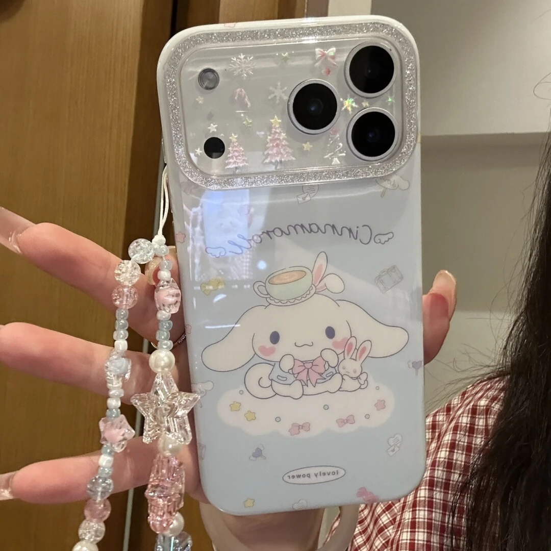 可爱闪粉框玉桂狗适用iPhone17promax苹果16pro少女心15/14/13