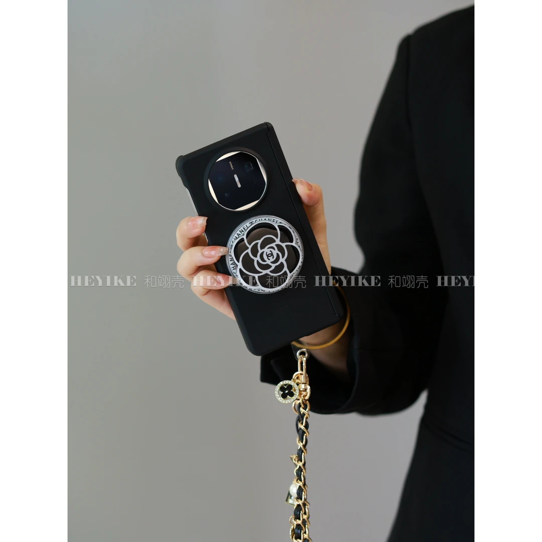 小香风适用华为matex6手机壳新款vivoxfold5折叠屏山茶花磁吸支架