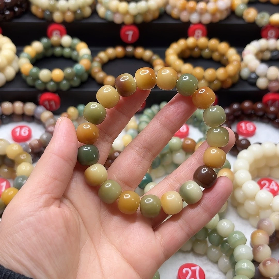 菩提根/象牙果手串敦煌炫彩桶珠