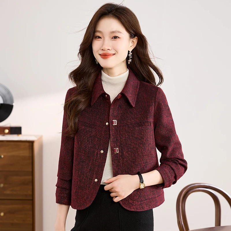 优雅新款气质时尚大气减龄休闲收腰显瘦短外套20250303