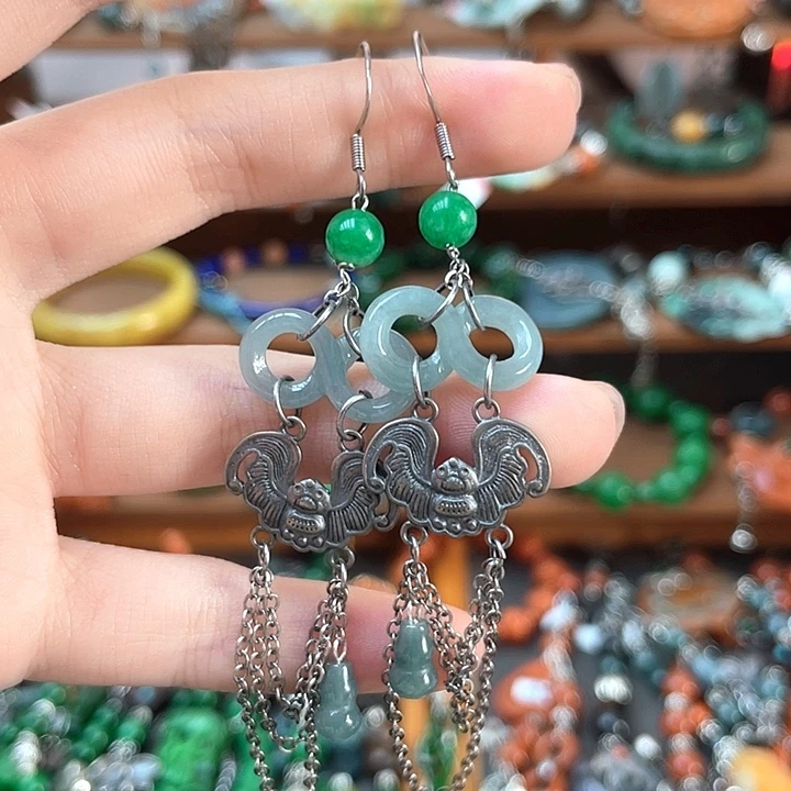 翡翠未镶嵌耳饰饰品