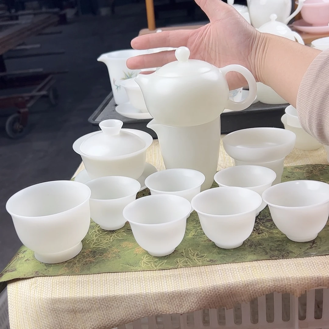 G***s素烧璞玉盖碗160ml无由茶海过滤组西施壶6个反口杯压手杯1个