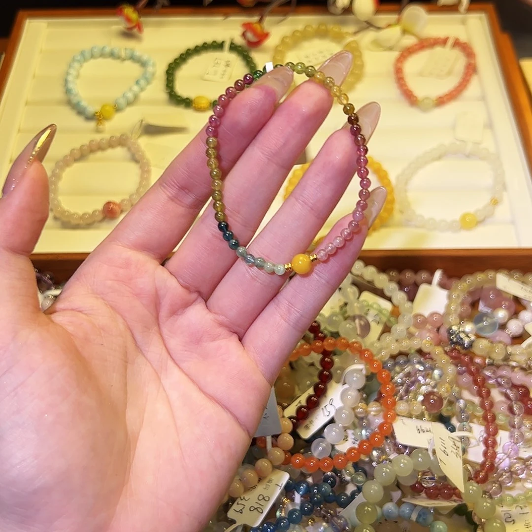 烟晶手链银S925镶嵌T碧玺1341