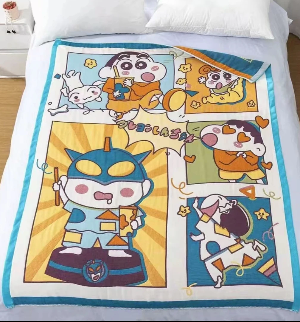 【假面小新】120*150cm A类全棉纱布牛奶泡芙被