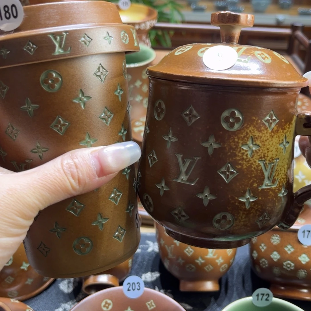 用***2草木灰老花奶茶杯 办公杯