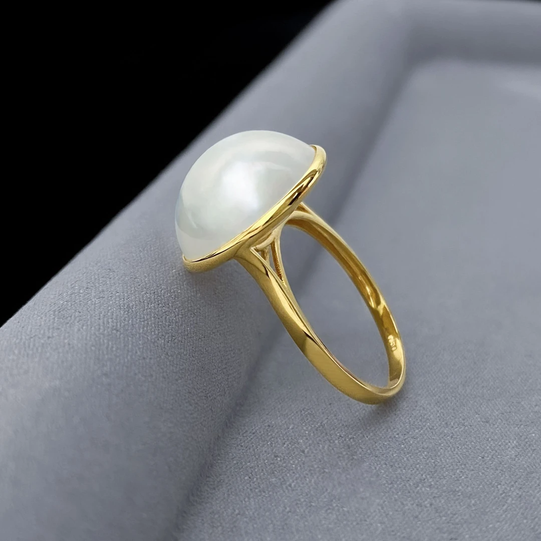 法式简约气质马贝珍珠戒指