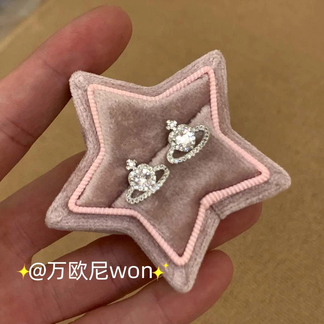925银合成锆石耳饰 CHANGE x 东大门环绕行星耳钉 百搭主E717