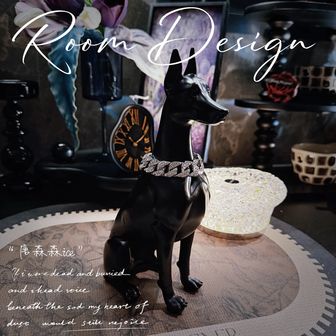 杜宾犬狗摆件客厅玄关电视柜酒柜开放格轻奢软装饰品乔迁生日礼物