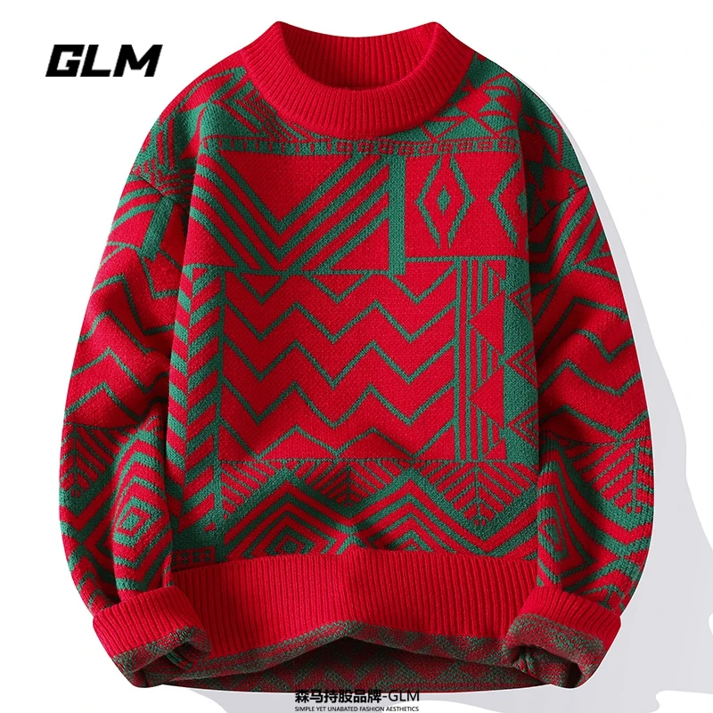 GLM除夕新年大红车厘子安哥拉红色本命蛇年春节氛围感毛衣 男女