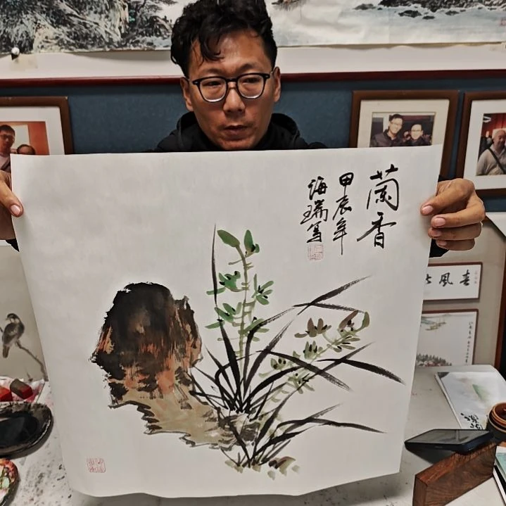 国画贾海瑞老师现场定制