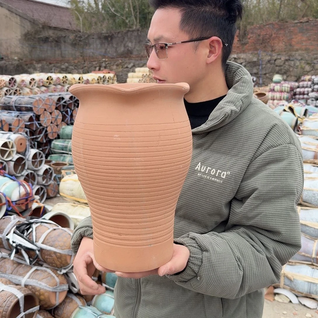 紫砂花盆瑕疵一个美人鱼红陶一个