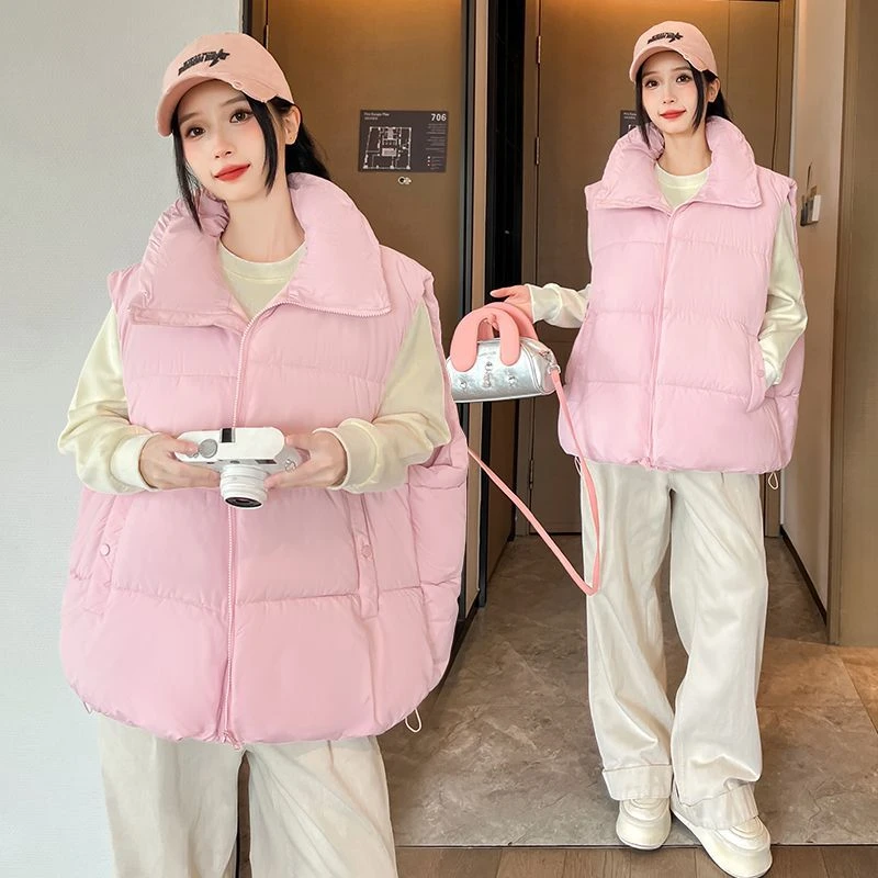 秋冬保暖棉马甲女加厚棉衣棉服棉袄无袖外套韩版百搭显瘦背心外穿