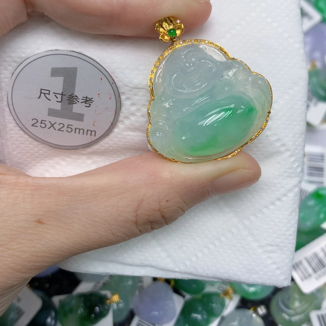 翡翠18K金镶嵌颈饰1334556788999