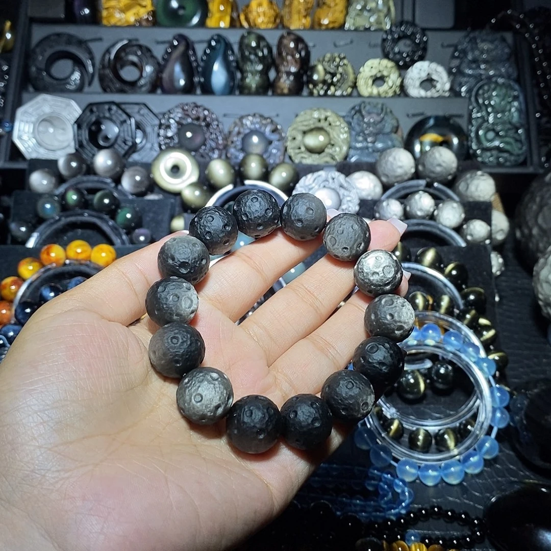 亚***旭黑曜岩未镶嵌手链