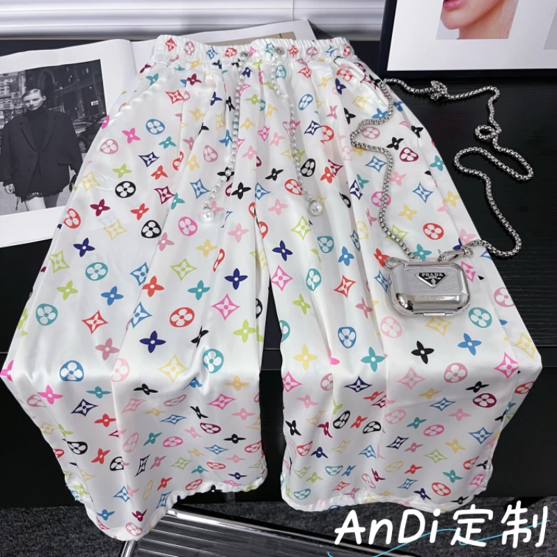 〖ANDI〗订制女童儿童新款时尚冰凉阔腿直筒休闲裤4616