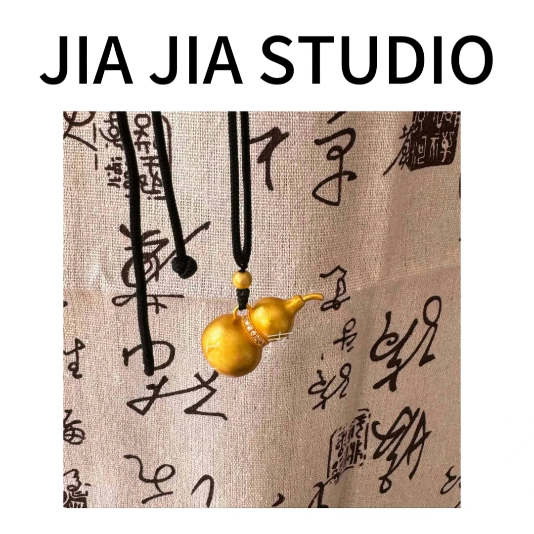 铜合金项链 嘉嘉推荐# 新中式福禄磨砂葫芦项链